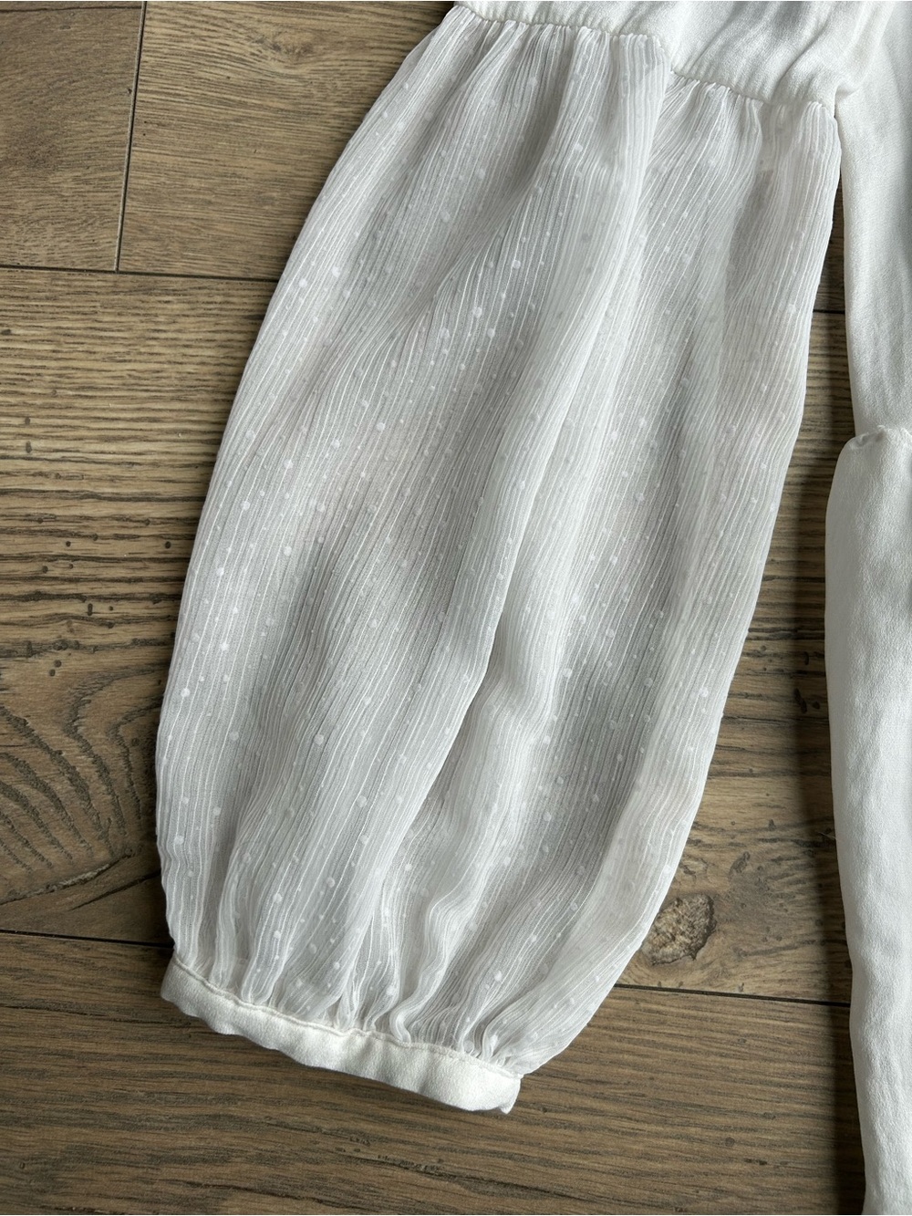 Free People White Peasant Blouse - Lightweight Long Sleeve Top - Picture 2 of 7